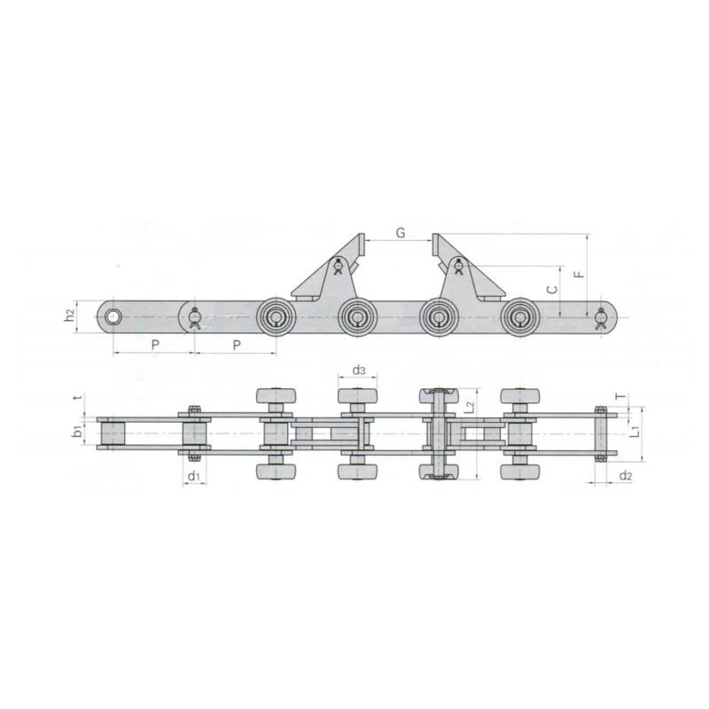 Catena di trasporto per la linea di produzione automobilistica